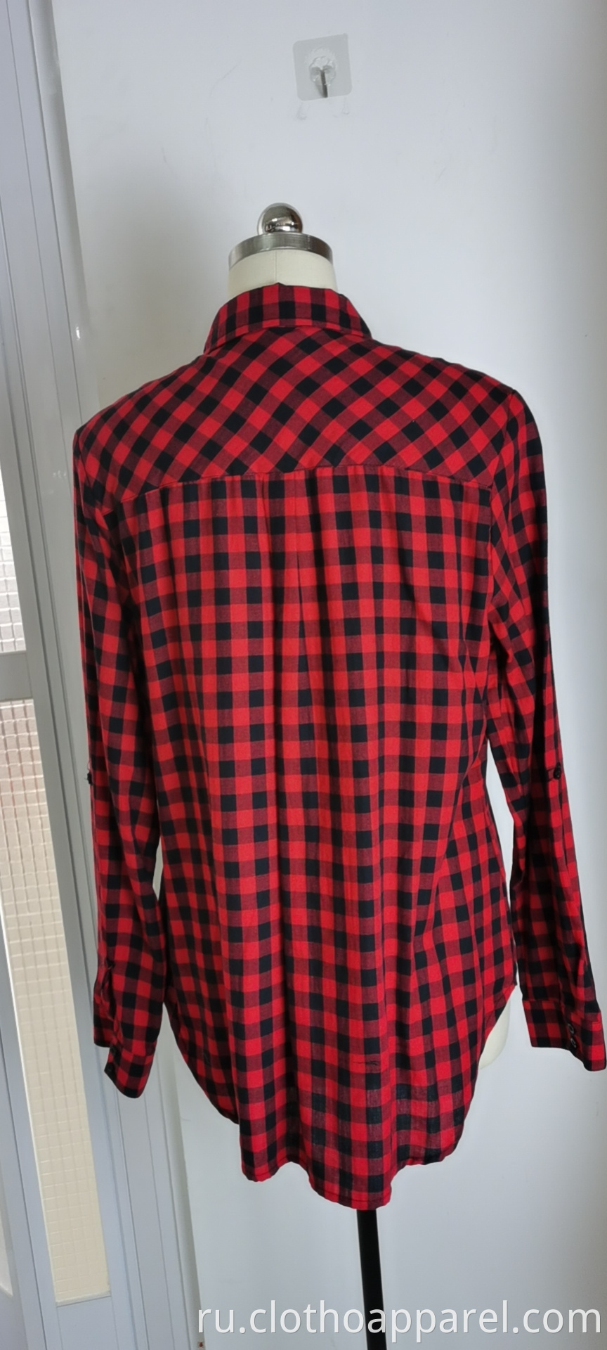 Wholesale Ladies Red And Black Checked Shirts